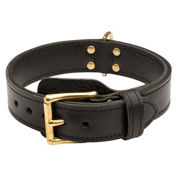 Belgian Malinois  Leather Collar with Easy in Use Buckle
