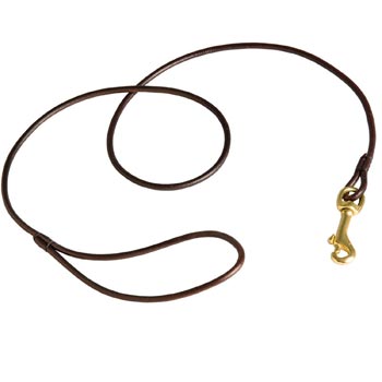 Round Leather Belgian Malinois Leash for Dog Show