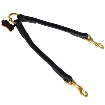 Belgian Malinois Coupler Leather for 2 Dogs Comfy Walking