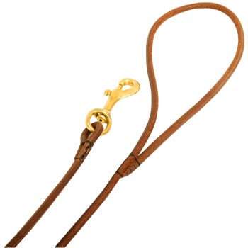 Leather Belgian Malinois Leash with Comfy Round Hnadle