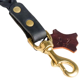 Solid Snap Hook Hand Riveted to the Leather Belgian Malinois Leash