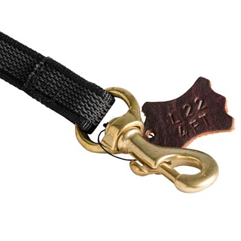 Strong Belgian Malinois Leash Nylon with Brass Snap Hook