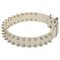 Spiked White Leather Belgian Malinois Collar for Fashion Walking