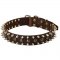 3 Rows Leather Spiked and Studded Belgian Malinois Collar