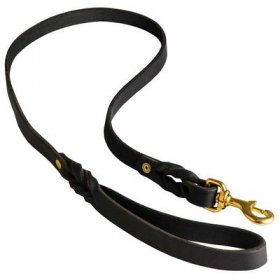 Walking Training Leather Belgian Malinois Leash Braided