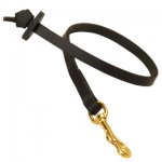 Short Leather Belgian Malinois Leash with Round Handle