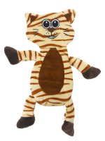 12" Tiger Crinkle Flat Dog Toy