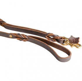 Belgian Malinois Leather Leash With Additional Handle