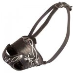 Barbed Wire Handpainted Leather Belgian Malinois Muzzle for Training
