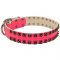Fashionable Pink Leather Belgian Malinois Collar with Studs for Walking She-Dogs