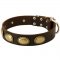 Designer Leather Belgian Malinois Collar with Oval Plates