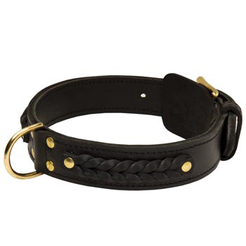 Braided Belgian Malinois Leather Dog Collar 