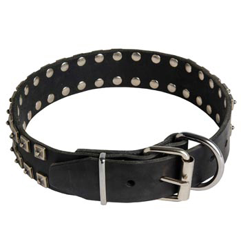 New Buckle Leather Belgian Malinois Collar Studded New Adjustable