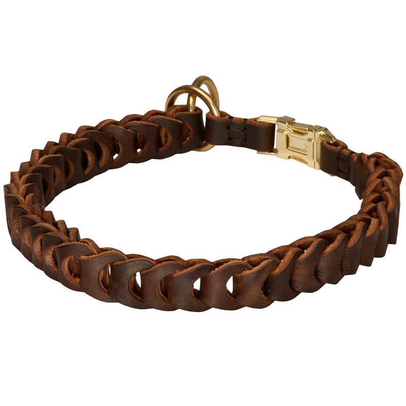 Braided Choke Leather Belgian Malinois Collar