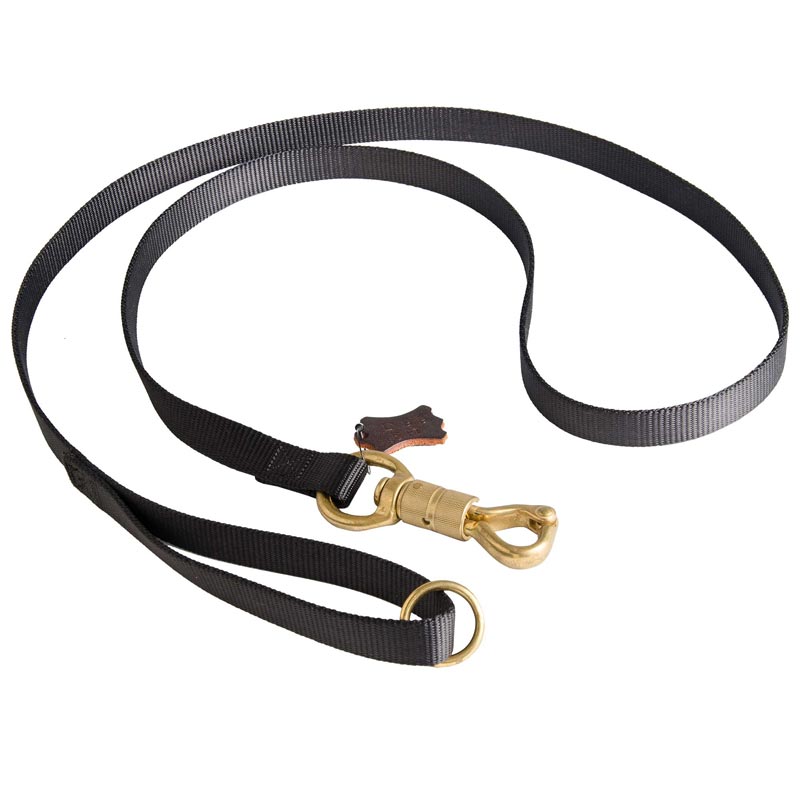 Police Tracking Nylon Belgian Malinois Leash Features Massive Solid Brass Snap with Smart Lock