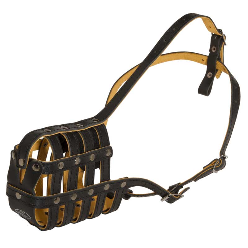 Royal Nappa Leather Basket Belgian Malinois Muzzle