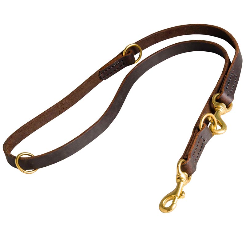 Multifunctional Leather Belgian Malinois Leash