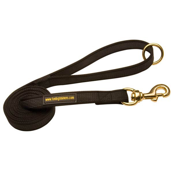 Gentle feel 100% cotton i-grip dog leash with power-rubber lines for Belgian Malinois dog