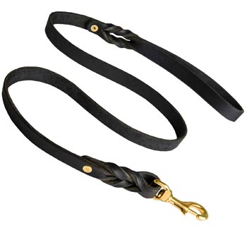 Dog Leather Leash for Belgian Malinois Training and Walking