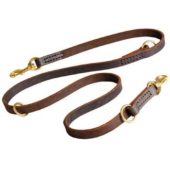 Leather Leash for Belgian Malinois Everyday Walking