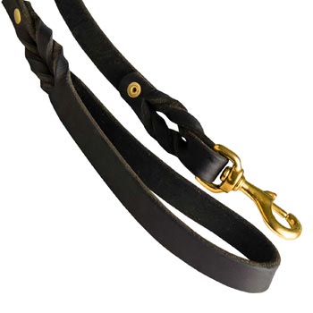 Dog Leash Leather with Snap Hook Brass-Made for Belgian Malinois