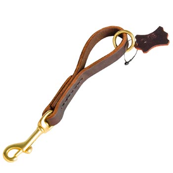 Pull Tab Leather Dog Leash for Belgian Malinois