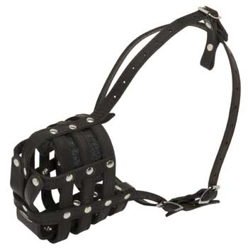 Leather Cage Belgian Malinois Muzzle Padded